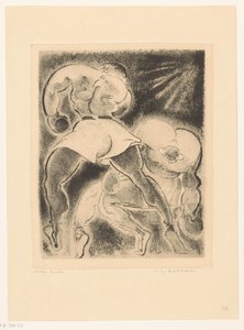 To boksemænd af Willem Retera (signed by artist)