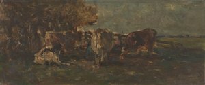Mælken bøjer sig af Willem Roelofs (I) (signed by artist)