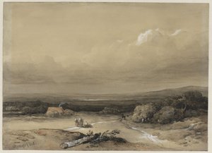 Landskab af Willem Roelofs (I) (signed by artist)