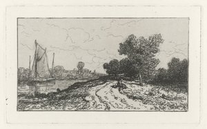Landevej langs en kanal