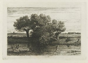 Fisker ved pilepilene af Willem Roelofs (I)