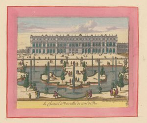 Ansicht des Palastes von Versailles von der Park- und Gartenseite af Willem Swidde