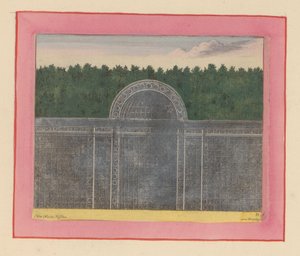 Laubengang mit halbrunder Nische für eine Hecke in den Gärten von Versailles af Willem Swidde