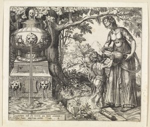 Hagar giver Ismael at drikke Hagars og Ismaels historie (serietitel) af Willem Thibaut