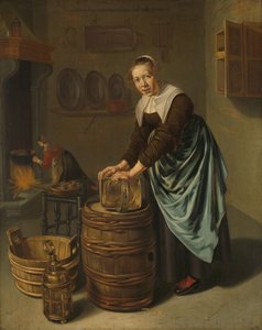 Kvinde skyller et fartøj af Willem Van Odekercken