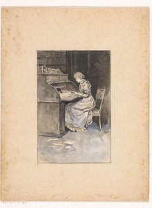 Skrivende kvinde af Ludwig Willem Reymert Wenckebach