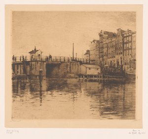 Udsigt over Kraansluis i Amsterdam af Willem Witsen (signed by artist)
