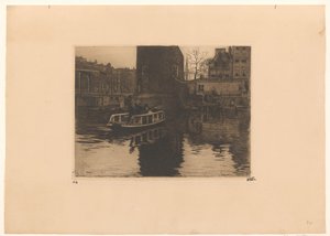 Udsigt over overtagelsen ved Montelbaanstoren i Amsterdam