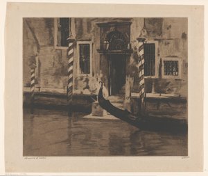 Gondol på Canal Grande i Venedig Patrician House i Venedig (titel på objekt)