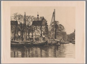 Nedrivning af en bygning, hvor Binnenkant og Prins Hendrikkade mødes Inde med nedbrud af Willem Witsen (signed by artist)
