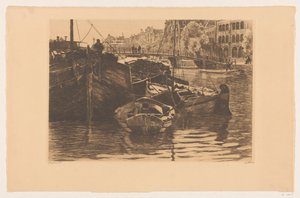 Tørveskibe i Oude Schans i Amsterdam
