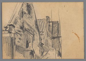 Rückfassaden der Gebäude Korte Dijkstraat 2 und 4 in Amsterdam af Willem Witsen