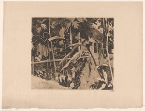Vegetation og en smal bro i Buitenzorg af Willem Arnoldus Witsen