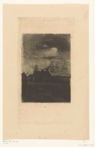 Gård om natten af Willem Arnoldus Witsen