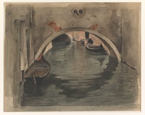 Udsigt under en buebro i Venedig af Willem Arnoldus Witsen