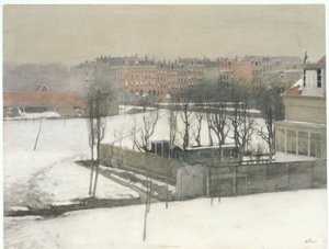 Udsigt over Oosterpark i sneen af Willem Arnoldus Witsen