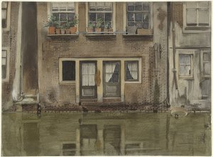 Haus an einer Gracht i Amsterdam (Huse på en kanal i Amsterdam) af Willem Arnoldus Witsen
