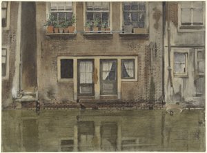 Huse på en kanal i Amsterdam af Willem Arnoldus Witsen
