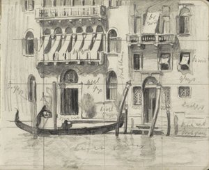 Huse med persienner over balkonerne på Canal Grande i Venedig af Willem Arnoldus Witsen