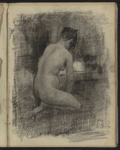Knælende kvindelig nøgen i et interiør af Willem Arnoldus Witsen