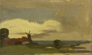 Landskab med vindmøllen i Wijk bij Duurstede af Willem Arnoldus Witsen