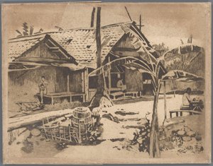 Pisang træ i kampong, Buitenzorg af Willem Arnoldus Witsen