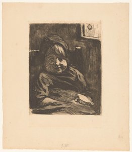 Siddende barn med en lur af Willem Arnoldus Witsen