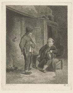 Interiør med landmænd af Willem de Bruin