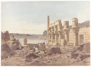 Udsigt over tempelruinerne ved Philae nær Aswan