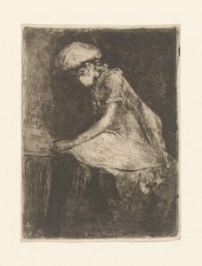 Læsende pige (i profil) (original titel) af Willem de Zwart (signed by artist)