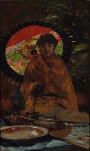 Pige med japansk parasol, ca 1899