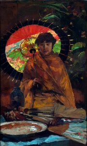""Pige med japansk parasol" Maleri af Willem de Zwart (862-1931) - ca 1899 - Olie på lærred Dim 82,5x51 cm Gemeentemuseum Den Haag af Willem de Zwart