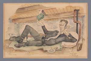 Selvportræt i gemmested af Willem van Beek (signed by artist)
