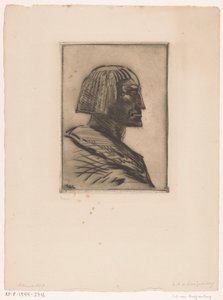 Portræt af en egyptisk mand The Egyptian (original titel) af Willem van Konijnenburg (signed by artist)