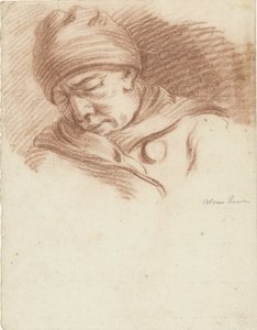 Sovende mand med hat (selvportræt?) af Willem van Leen