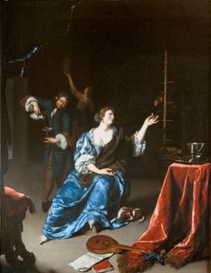 Dame med papegøje
 Alternativ(e) titel(r):   Dame einen Papagei fütternd af Willem Van Mieris
