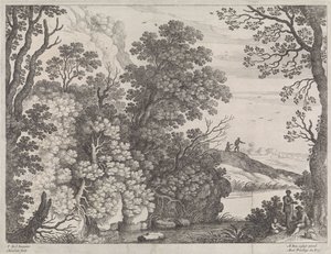 skovlandskab Italienske landskaber (serietitel) af Willem van Nieulandt (II)