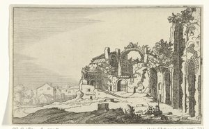 Diocletians bade Romerske ruiner og kystlandskaber (serie 1) (serietitel) af Willem van Nieulandt (II)