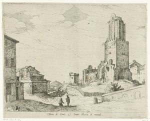 Torre delle Milizie og Pantheon Torre di Conti e Santo Maria di retonde (titel på objekt) Udsigt over Rom (serietitel)