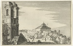 Trinità dei Monti i Rom Romeinse ruïnes en kustlandschappen (serie 1) (serietitel) af Willem van Nieulandt (II)