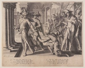 Retfærdighedens allegori, planche 11 fra Retfærdighedens troner (Thronus Iustitiae) af Willem van Swanenburgh