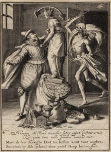 Døden med en pil ved at slå manden ned, 1609