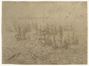 Søslag ud for en kyst af Willem van de Velde (I) (possibly)
