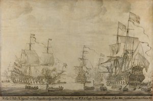 Krigsrådet ombord på De syv provinser, Michiel Adriaensz de Ruyters flagskib, 10. juni 1666, forud for de fire dages kamp: episode fra den anden engelsk-hollandske krig
