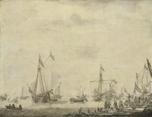 Royal Yacht and State Yacht Sejl fra Moerdijk med Charles II, konge af England, om bord, 1660
