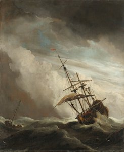 Et skib på åbent hav fanget af en squall, kendt som 