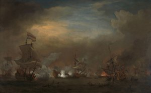 Møde under slaget ved Kijkduin Søslaget mellem Cornelis Tromp på Gouden Leeuw og Sir Edward Spragg om den kongelige prins under slaget ved Kijkduin (slaget ved Texel), 21. august 1673: episode fra den tredje engelsk-hollandske krig