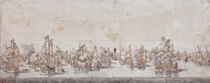 Slaget ved Fehmarn, ca. 1650 (blæk og vask på papir)