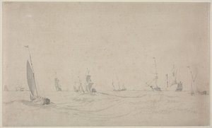 Forsendelse på et barsk hav, 1665. af Willem van de Velde