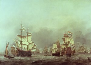 Den Kongelige Prinss Overgivelse, 3. Juni, 1666 af Willem van de Velde